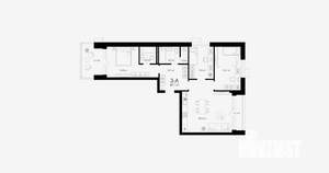 3-к квартира, вторичка, 89м2, 1/23 этаж