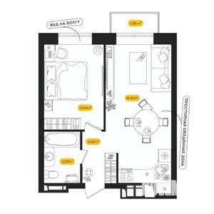 1-к квартира, вторичка, 38м2, 23/24 этаж