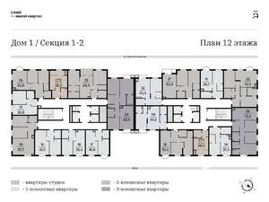 Студия квартира, вторичка, 20м2, 12/25 этаж