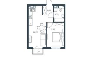 1-к квартира, вторичка, 44м2, 16/30 этаж