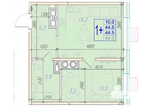 1-к квартира, вторичка, 45м2, 15/18 этаж