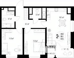 2-к квартира, вторичка, 58м2, 4/17 этаж