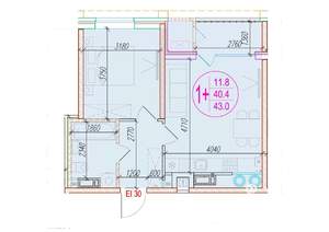 1-к квартира, вторичка, 43м2, 23/25 этаж