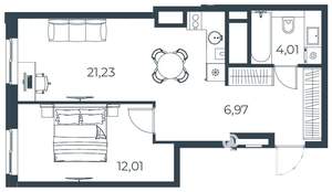 1-к квартира, вторичка, 44м2, 18/18 этаж