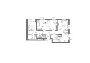 3-к квартира, вторичка, 75м2, 13/25 этаж