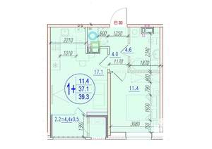 1-к квартира, вторичка, 39м2, 14/18 этаж