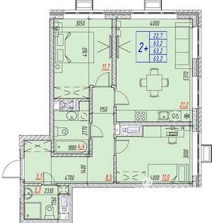 3-к квартира, вторичка, 63м2, 12/25 этаж