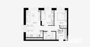 2-к квартира, вторичка, 54м2, 15/23 этаж