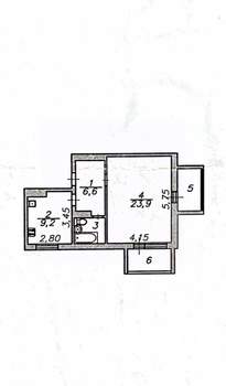 1-к квартира, вторичка, 43м2, 5/9 этаж