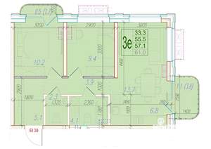 3-к квартира, вторичка, 57м2, 3/24 этаж