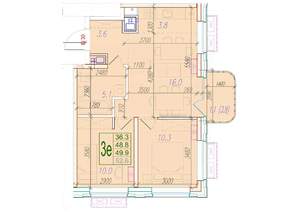 3-к квартира, вторичка, 50м2, 7/24 этаж