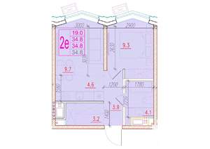 2-к квартира, вторичка, 35м2, 15/24 этаж