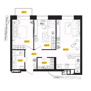 2-к квартира, вторичка, 56м2, 9/24 этаж