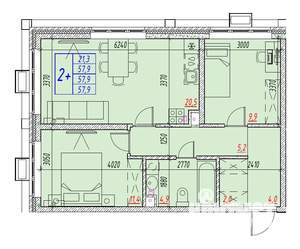 3-к квартира, вторичка, 58м2, 3/25 этаж