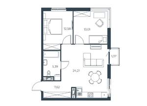 2-к квартира, вторичка, 64м2, 11/30 этаж