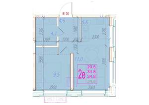 2-к квартира, вторичка, 35м2, 20/24 этаж