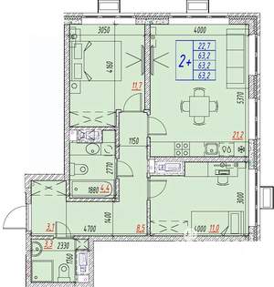 3-к квартира, вторичка, 63м2, 8/25 этаж
