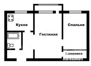 2-к квартира, вторичка, 46м2, 2/5 этаж