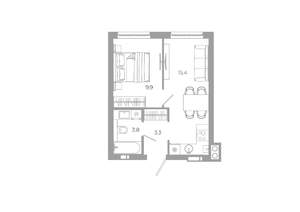 1-к квартира, вторичка, 33м2, 25/25 этаж
