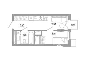 Студия квартира, вторичка, 24м2, 11/18 этаж