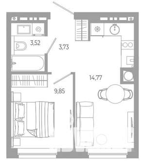 1-к квартира, вторичка, 32м2, 17/18 этаж