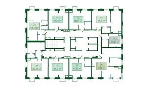 1-к квартира, строящийся дом, 41м2, 13/22 этаж
