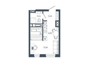 Студия квартира, вторичка, 27м2, 21/26 этаж