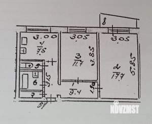 2-к квартира, вторичка, 53м2, 4/9 этаж