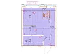 1-к квартира, вторичка, 29м2, 2/24 этаж