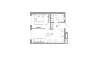 1-к квартира, вторичка, 32м2, 25/25 этаж