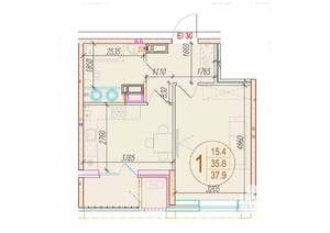 1-к квартира, вторичка, 38м2, 22/25 этаж