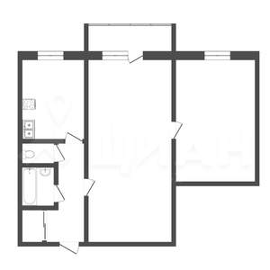 2-к квартира, вторичка, 43м2, 3/5 этаж