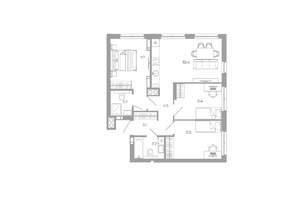3-к квартира, вторичка, 66м2, 22/25 этаж