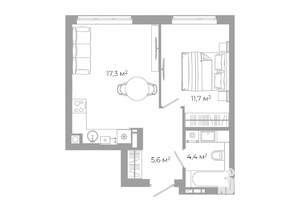 1-к квартира, вторичка, 39м2, 2/25 этаж