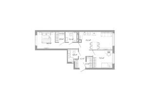 2-к квартира, вторичка, 64м2, 8/25 этаж