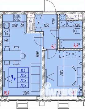 2-к квартира, вторичка, 39м2, 9/25 этаж
