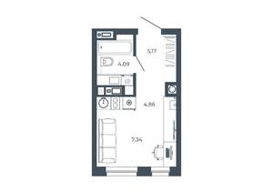 Студия квартира, вторичка, 21м2, 7/26 этаж