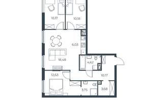 3-к квартира, вторичка, 80м2, 5/30 этаж