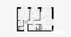 2-к квартира, вторичка, 61м2, 20/23 этаж
