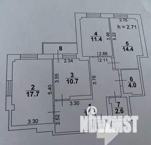 3-к квартира, вторичка, 80м2, 1/9 этаж
