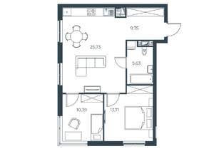 2-к квартира, вторичка, 65м2, 14/30 этаж