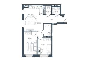 2-к квартира, вторичка, 56м2, 19/26 этаж