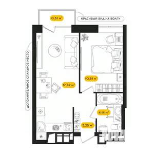 1-к квартира, вторичка, 36м2, 19/24 этаж