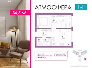 1-к квартира, вторичка, 36м2, 21/23 этаж